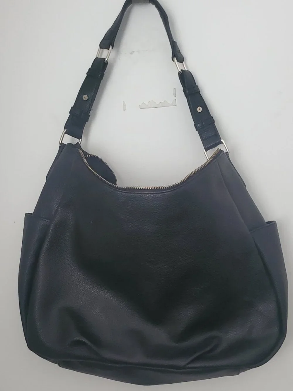 Guess Hobo Style Shoulder Bag Black Leather Look